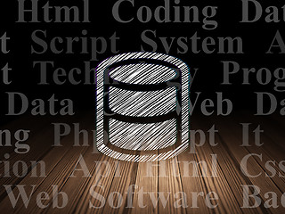 Image showing Programming concept: Database in grunge dark room