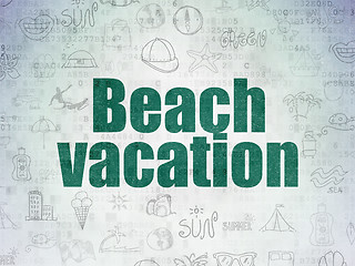 Image showing Vacation concept: Beach Vacation on Digital Paper background