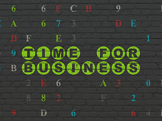 Image showing Timeline concept: Time for Business on wall background