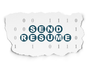 Image showing Business concept: Send Resume on Torn Paper background