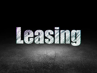 Image showing Business concept: Leasing in grunge dark room