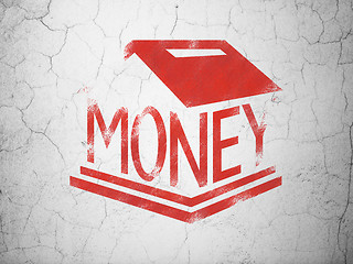 Image showing Money concept: Money Box on wall background