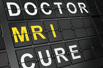 Image showing Health concept: MRI on airport board background