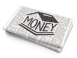 Image showing Banking concept: Money Box on Newspaper background