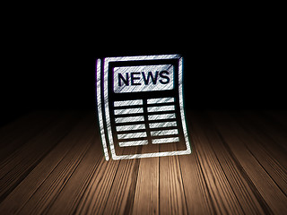 Image showing News concept: Newspaper in grunge dark room