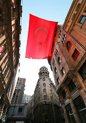 Image showing Beautiful red Turkish flag