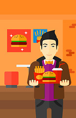 Image showing Man with fast food.