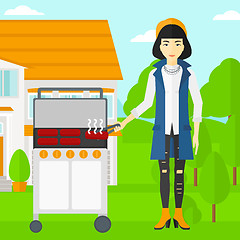 Image showing Woman preparing barbecue.