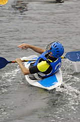 Image showing Man playing kayak polo