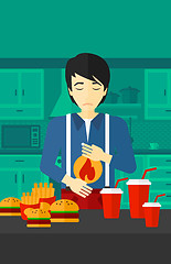 Image showing Man suffering from heartburn.