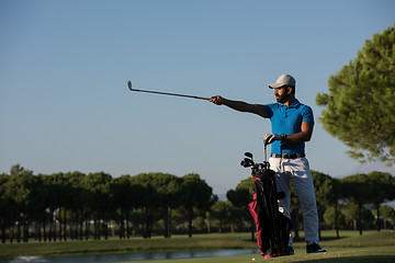 Image showing golfer  portrait at golf  course