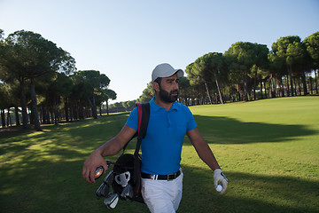 Image showing golf player walking