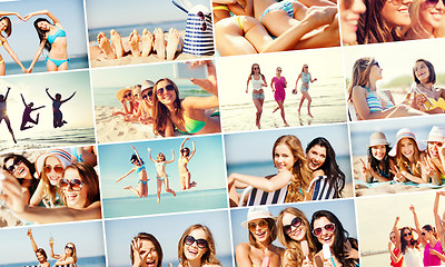 Image showing girls having fun on the beach