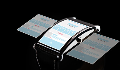 Image showing close up of smart watch web page design on screen