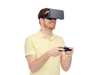 Image showing man in virtual reality headset or 3d glasses