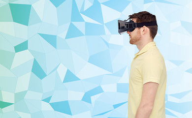 Image showing man in virtual reality headset or 3d glasses