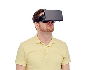 Image showing man in virtual reality headset or 3d glasses