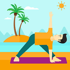 Image showing Man practicing yoga.