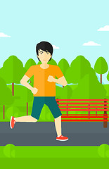 Image showing Sportive man jogging.