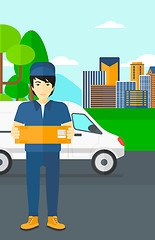 Image showing Man delivering box.