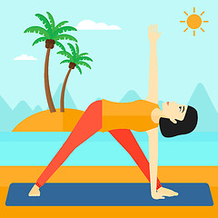 Image showing Woman practicing yoga.