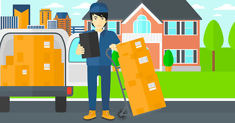 Image showing Man delivering boxes.