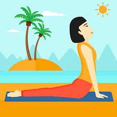 Image showing Woman practicing yoga.