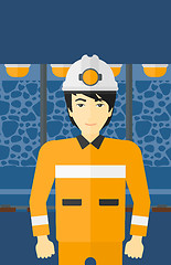 Image showing Confident miner in hardhat.