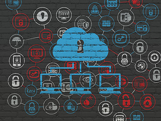 Image showing Security concept: Cloud Network on wall background