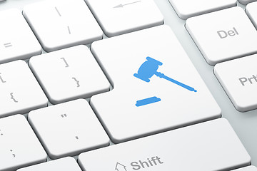 Image showing Law concept: Gavel on computer keyboard background