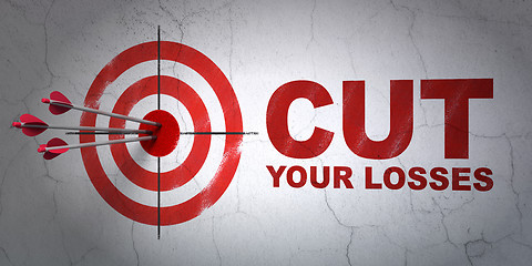 Image showing Business concept: target and Cut Your losses on wall background