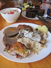 Image showing beef meat with carrot and rice