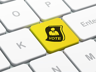 Image showing Politics concept: Ballot on computer keyboard background