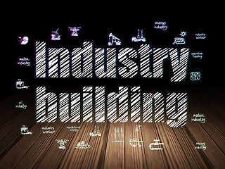 Image showing Manufacuring concept: Industry Building in grunge dark room