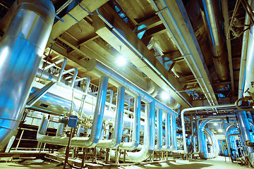 Image showing Blue toned interior industrial background.