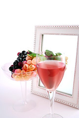 Image showing Isolated Grapes In a Glass