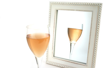 Image showing Isolated Wine in front of a Mirror