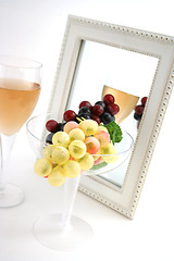 Image showing Isolated Grapes In a Glass