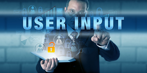 Image showing Corporate User Pressing USER INPUT