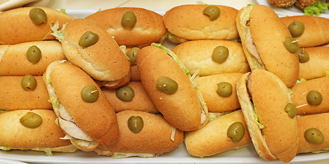 Image showing Sandwiches With Olives