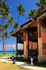 Image showing Tropical resort on ocean shore