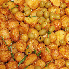 Image showing Potatoes and Olives