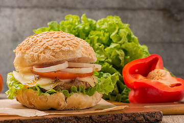 Image showing Homemade veggie burger