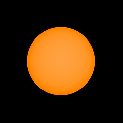 Image showing Sun with sunspots seen with telescope