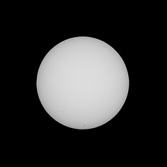 Image showing Sun with sunspots seen with telescope