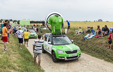 Image showing Skoda Caravan on a Cobblestone Road- Tour de France 2015