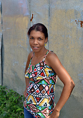 Image showing Nicaraguan creole woman posing  smile Big Corn Island Nicaragua 