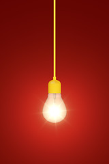 Image showing light bulb on a red background