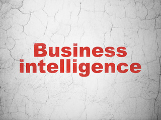 Image showing Business concept: Business Intelligence on wall background