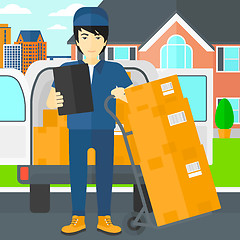 Image showing Man delivering boxes.